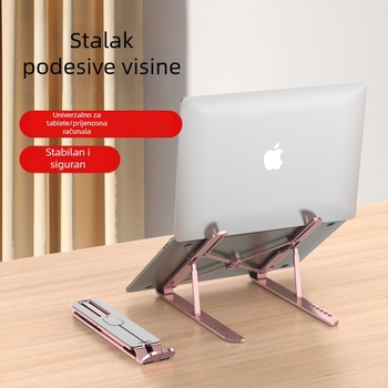 Aluminijski držač za laptop s podesivom visinom i sklopivim dizajnom za učinkovito hlađenje