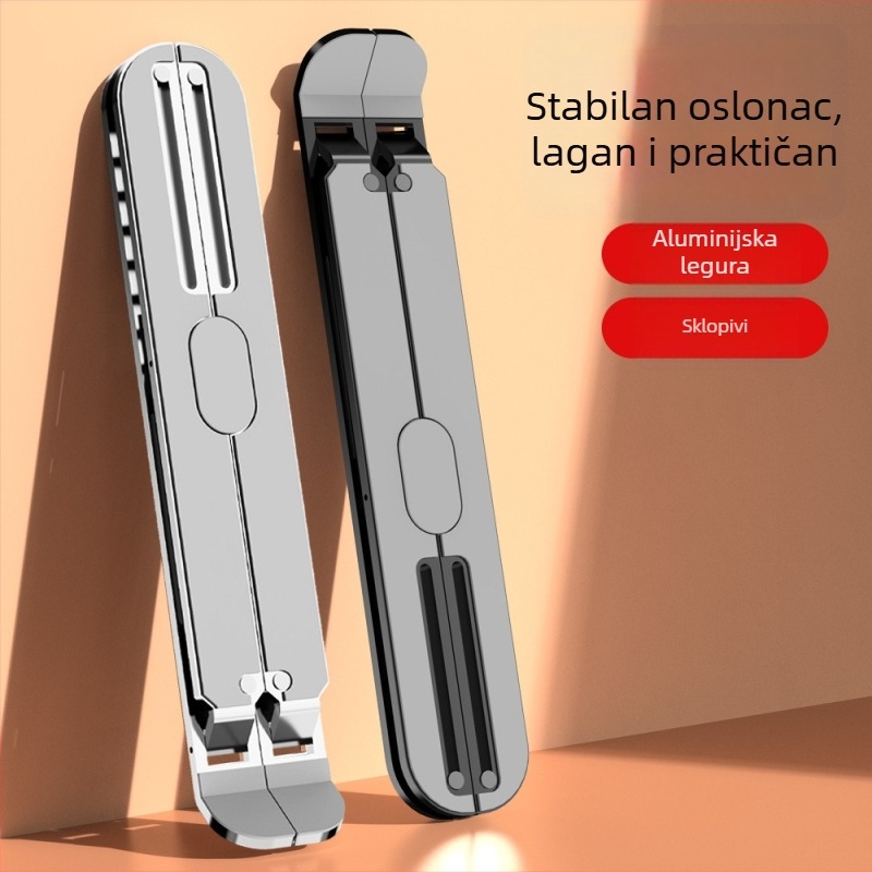 Aluminijski držač za laptop s podesivom visinom i sklopivim dizajnom za učinkovito hlađenje