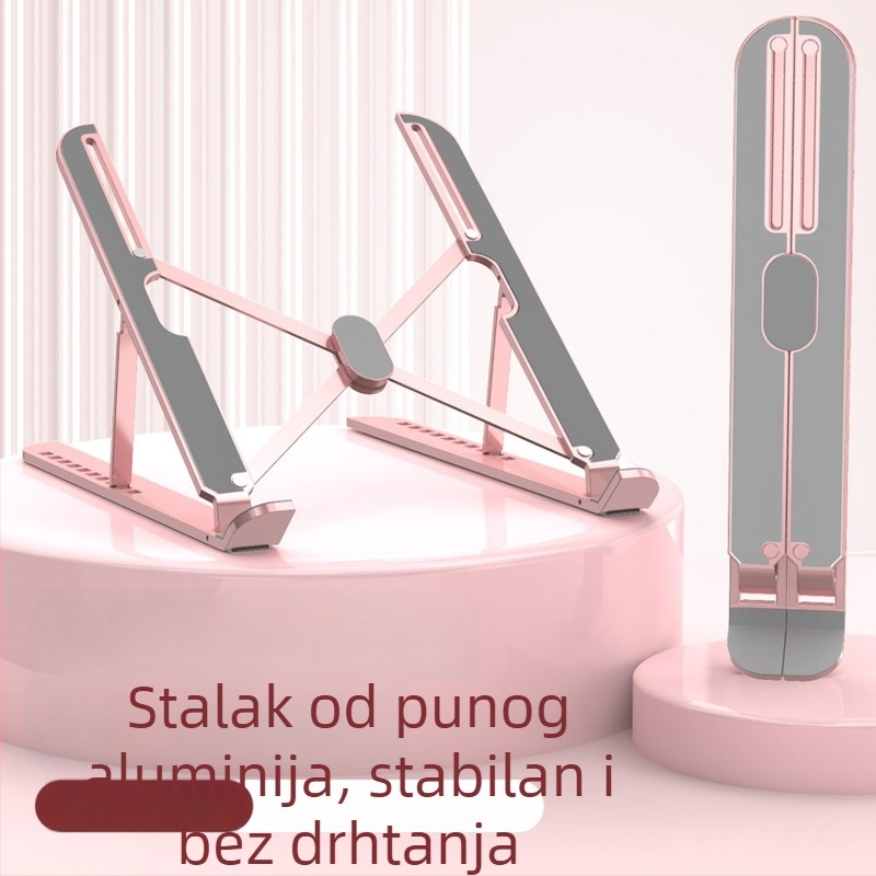 Aluminijski držač za laptop s podesivom visinom i sklopivim dizajnom za učinkovito hlađenje