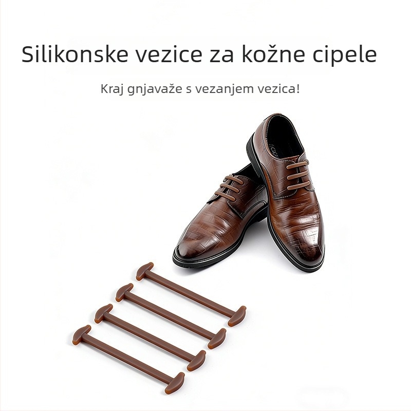 Silikonske šnirlice za kožne cipele, kružne, reflektirajuće, odvojive, prijenosne, na skladištu