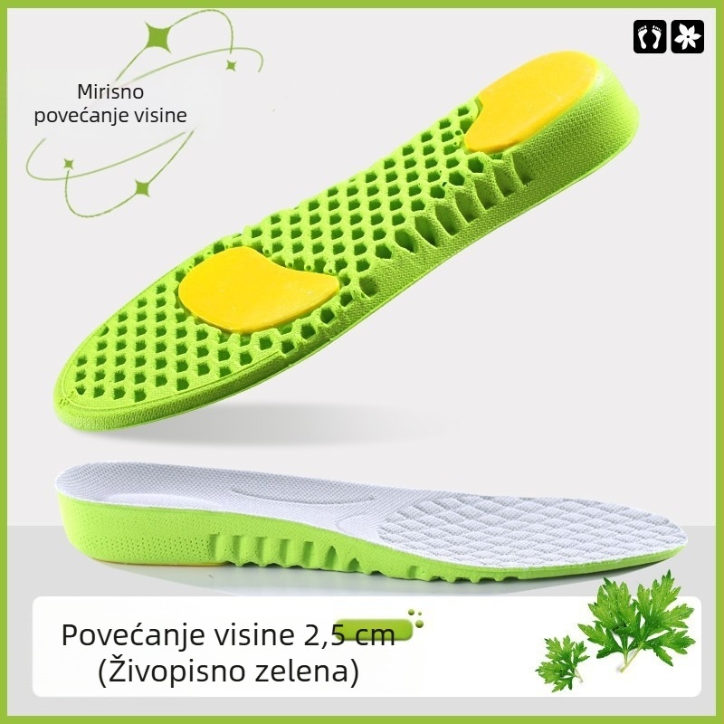 Nevidljivi ulošci za povećanje visine za čizme, upijaju znoj i djeluju kao biljni dezodorans, cijeli ulošci, prozračni, unisex.