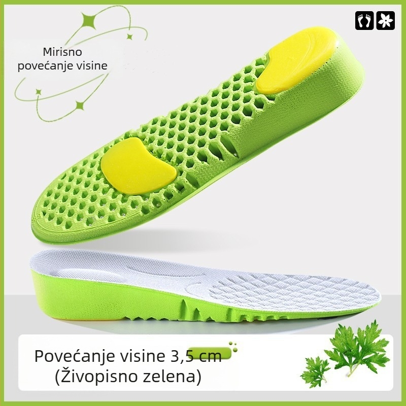 Nevidljivi ulošci za povećanje visine za čizme, upijaju znoj i djeluju kao biljni dezodorans, cijeli ulošci, prozračni, unisex.