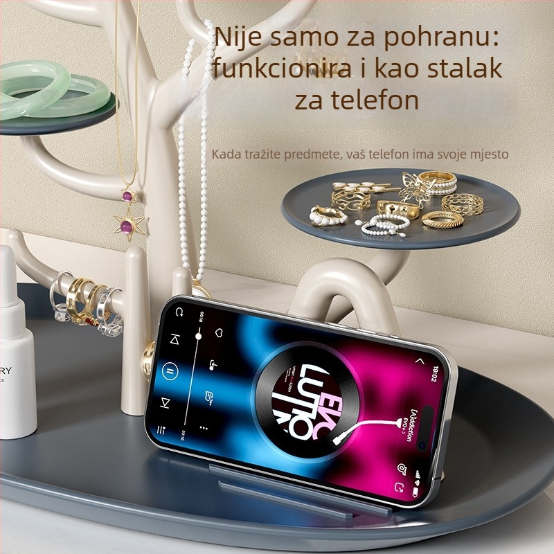 Plastični kreativni visokokvalitetni stalak za izlaganje nakita za naušnice, ogrlice, prstene, gumice za kosu i trake za glavu, stolno skladištenje, novi model