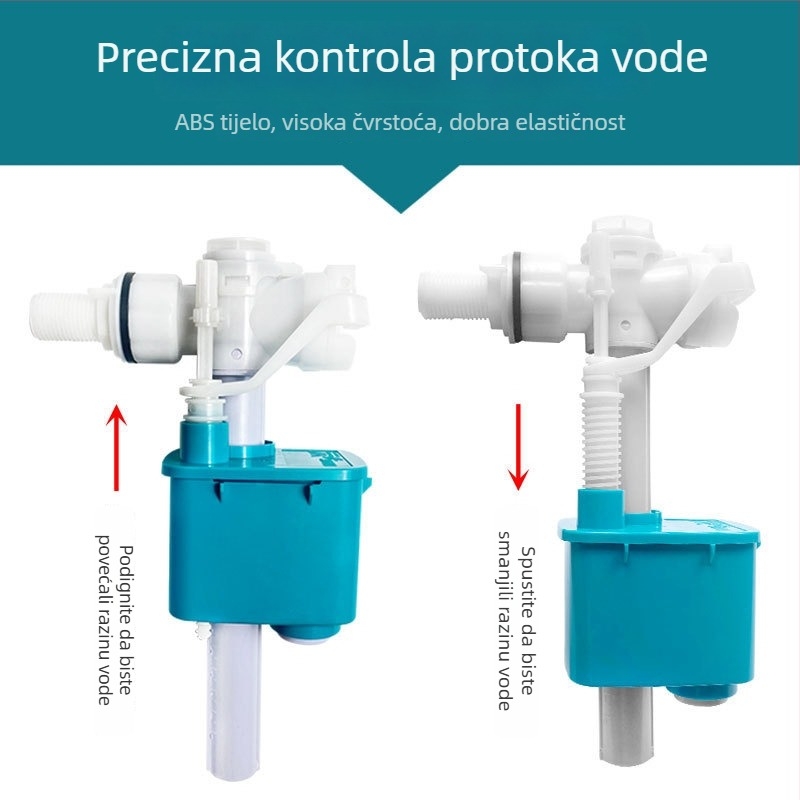 Univerzalni cjeloviti set komponenti spremnika WC-a: ventil za ispuštanje i dovod vode, u retro stilu