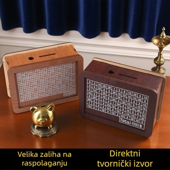Drvena kutija za novac s digitalnom teksturom, stolni dekor dnevnog boravka, pohrana novčića