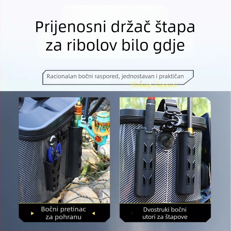 Lagana karbonska višenamjenska kutija za ribolov s posudom za žive ribe i opremom za raft ribolov