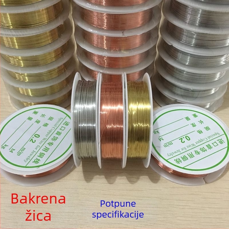 Bakrena žica za nakit, za DIY izradu, zlatne i srebrne nijanse, materijali za ručni nakit i dodatke s perlicama.