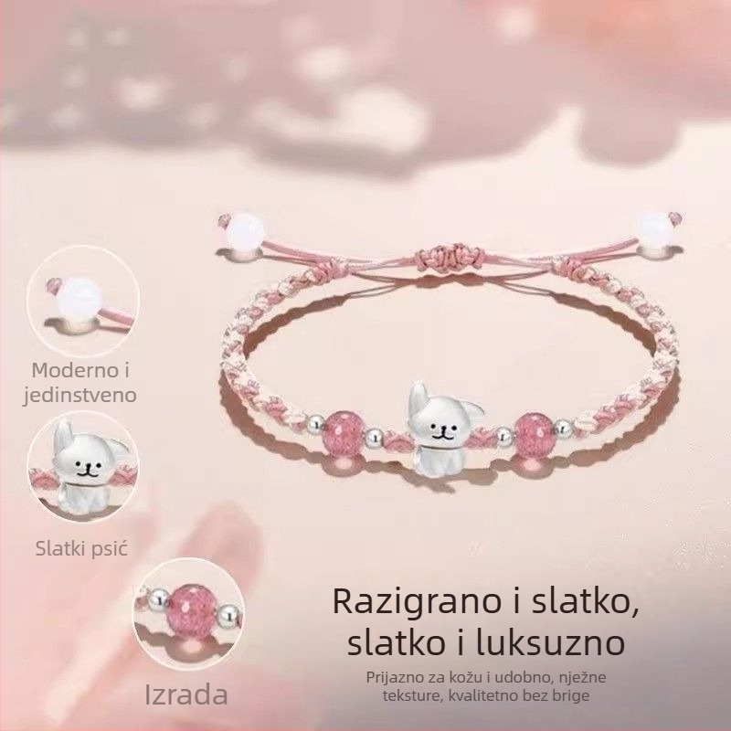 Nova linija konturnog šteneta – par pletenih narukvica za Dan djece, poklon za djevojke