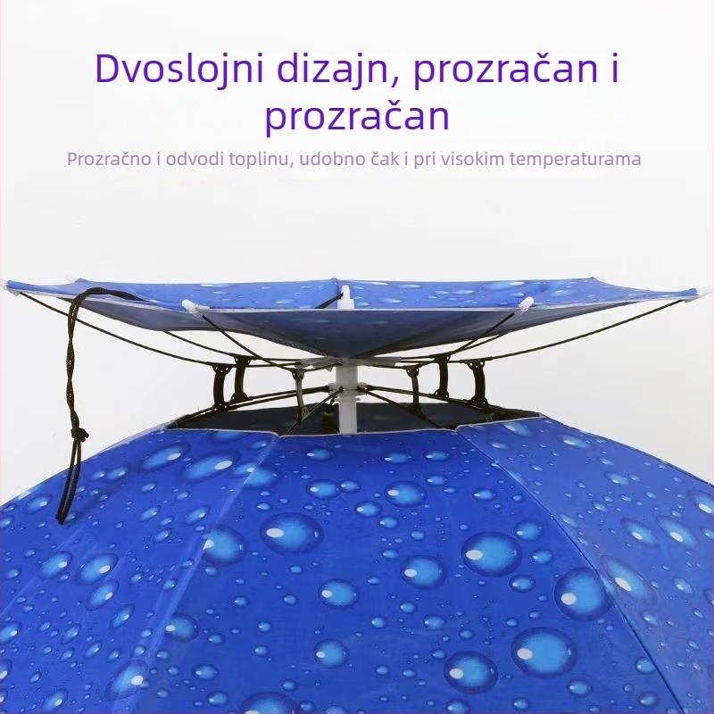 Čepica s integriranim kišobranom – zaštita od sunca i kiše, velika veličina, nadglavna ribarska kapa, sklopni stil