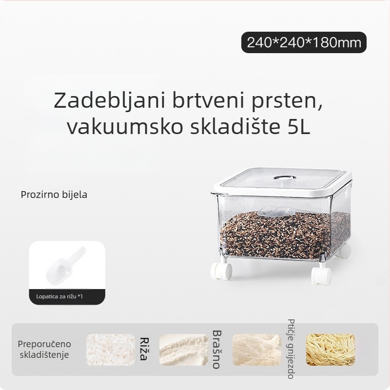 Kuhinjski vakuumski spremnik za rižu, prenosni zatvoreni spremnik za skladištenje riže, prehrambene kvalitete, otporan na vlagu i štetočine