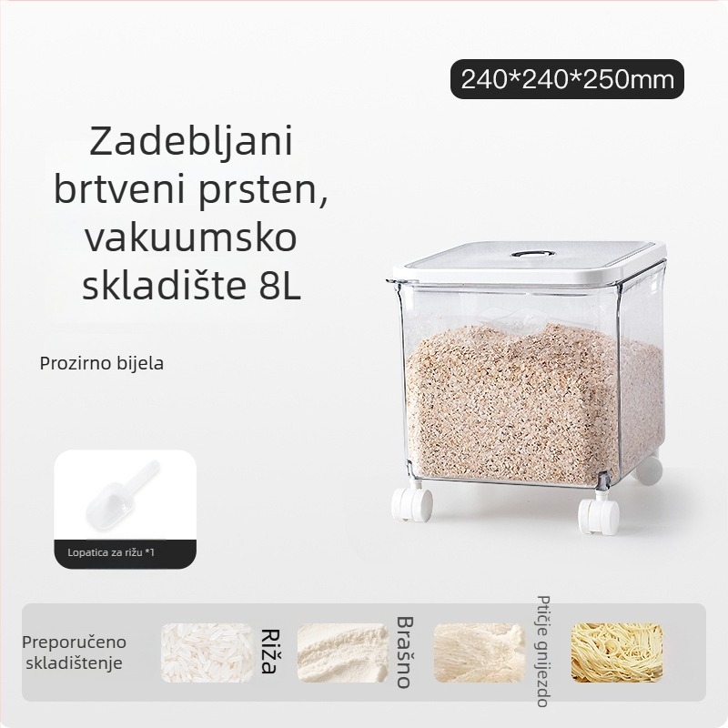 Kuhinjski vakuumski spremnik za rižu, prenosni zatvoreni spremnik za skladištenje riže, prehrambene kvalitete, otporan na vlagu i štetočine