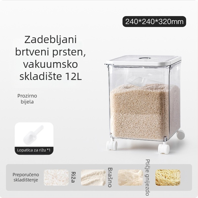 Kuhinjski vakuumski spremnik za rižu, prenosni zatvoreni spremnik za skladištenje riže, prehrambene kvalitete, otporan na vlagu i štetočine