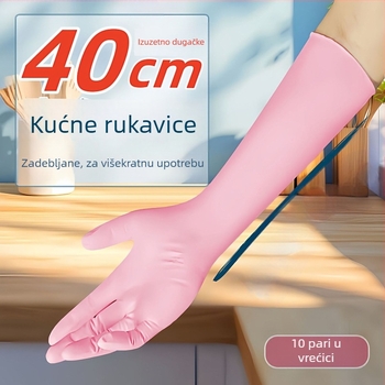 16-inčne nitrilne rukavice, dugačke, vodootporne, debele, otporne na probijanje, prehrambene kvalitete za pranje posuđa i kućnu upotrebu