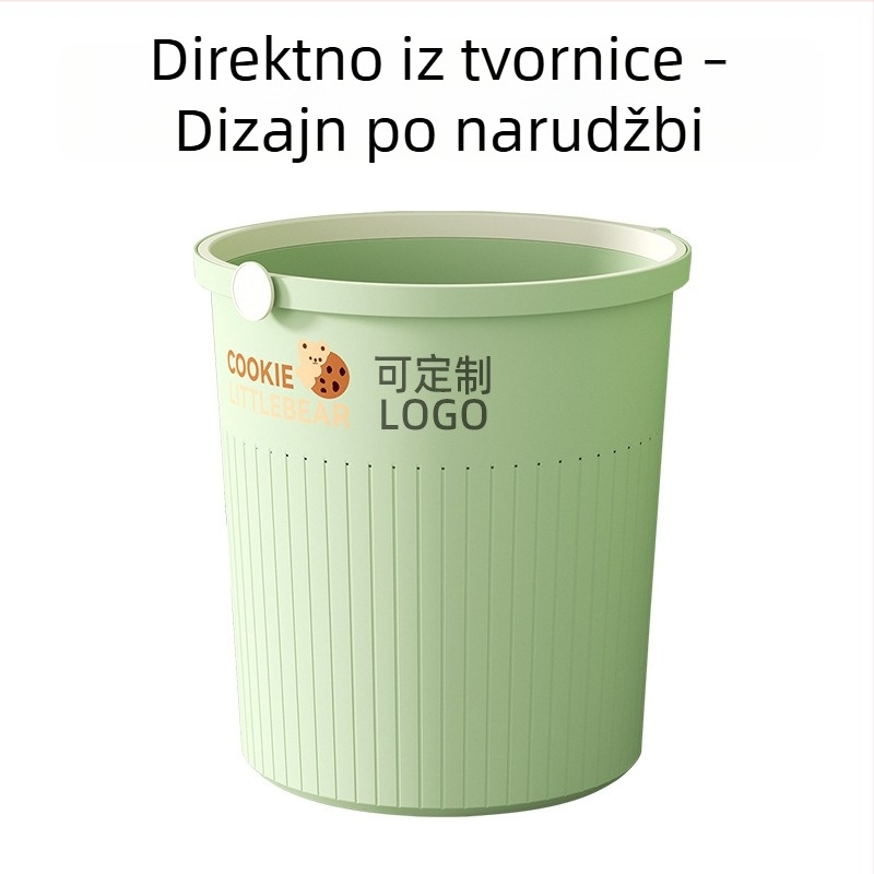 Kremasti plastični kantu za smeće, otvoreni vrh, 12 L, kućna upotreba