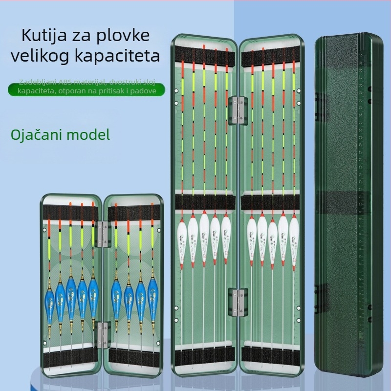 Dvostruki sloj kutije za plovke za ribolov, velika kapaciteta, produžena i proširena kutija za pohranu plovaka, otporna na tlak, zadebljana i otporna na padove
