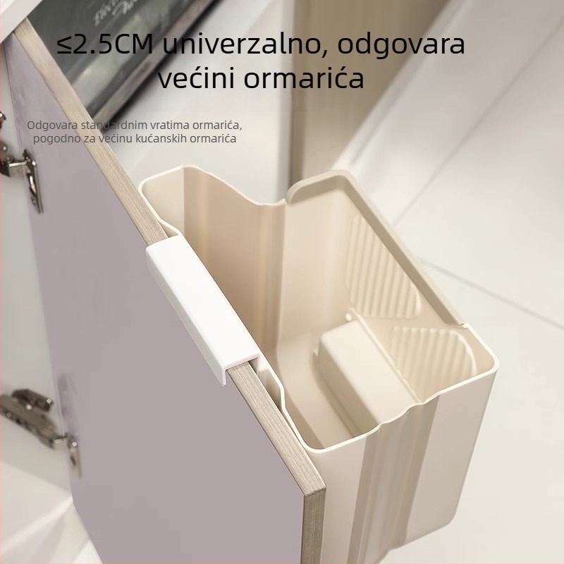 Zidni koš za otpad u kuhinji s razvrstavanjem otpada, bez poklopca, na vratima ormarića, plastični, 7 L