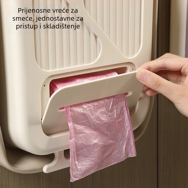 Zidni koš za otpad u kuhinji s razvrstavanjem otpada, bez poklopca, na vratima ormarića, plastični, 7 L