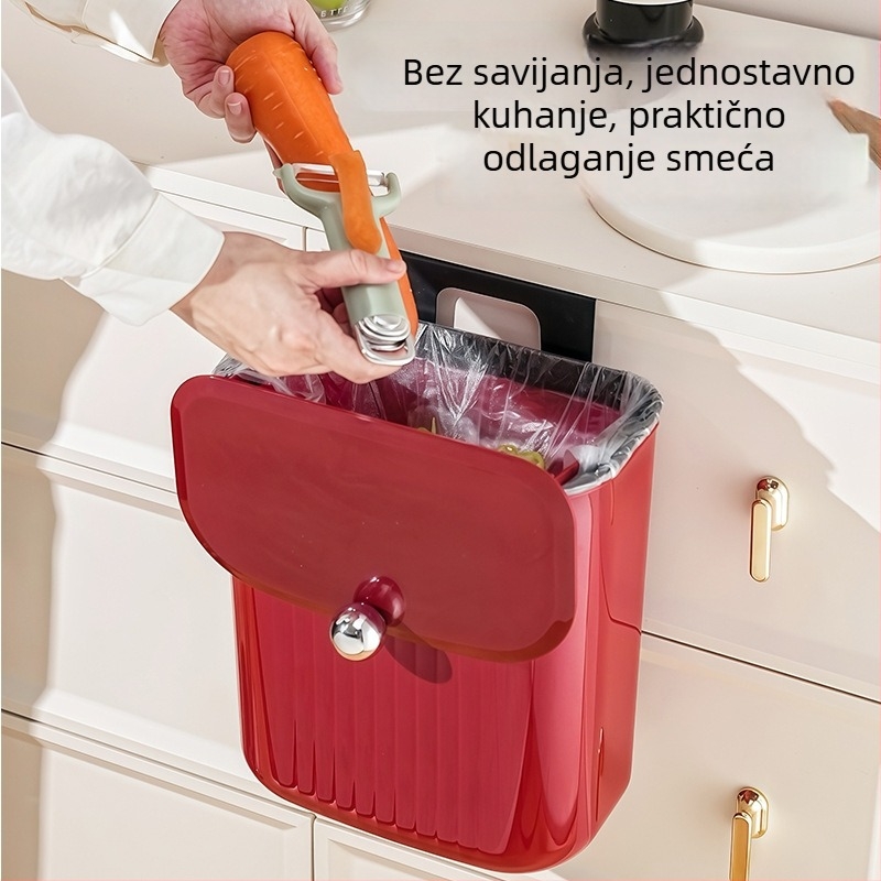Zidni kuhinjski kanta za smeće, 7 L, kvadratnog oblika, s poklopcem, za kućnu upotrebu