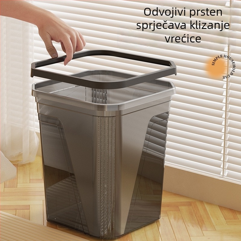 8-litreni kvadratni koš za otpad za dom, bez poklopca, od PP plastike