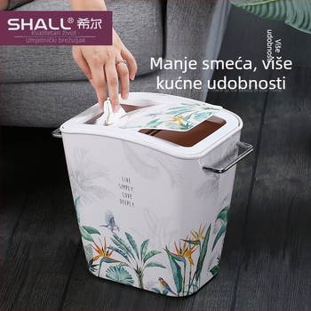Debljeg melaminskog koša za otpad s poklopcem, za kućnu upotrebu, dug cilindrični dizajn, kuhinja, dnevni boravak, vani i kupaonica, 4 L