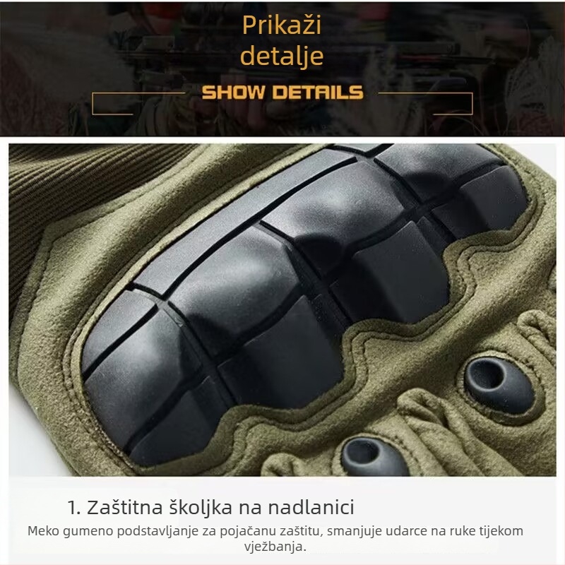 Muške taktičke rukavice s pola prsta, protuklizne, otporne na habanje, za boksa, vožnju biciklom i motociklističke sportove