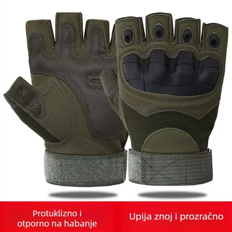 Muške taktičke rukavice s pola prsta, protuklizne, otporne na habanje, za boksa, vožnju biciklom i motociklističke sportove