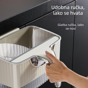 Kuhinjski zidni koš za smeće sa grebalom, za mokri otpad, 4 L kapaciteta, za stolnu upotrebu, novi model