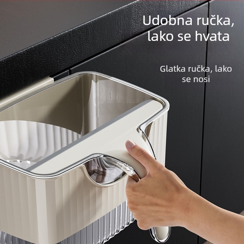 Kuhinjski zidni koš za smeće sa grebalom, za mokri otpad, 4 L kapaciteta, za stolnu upotrebu, novi model