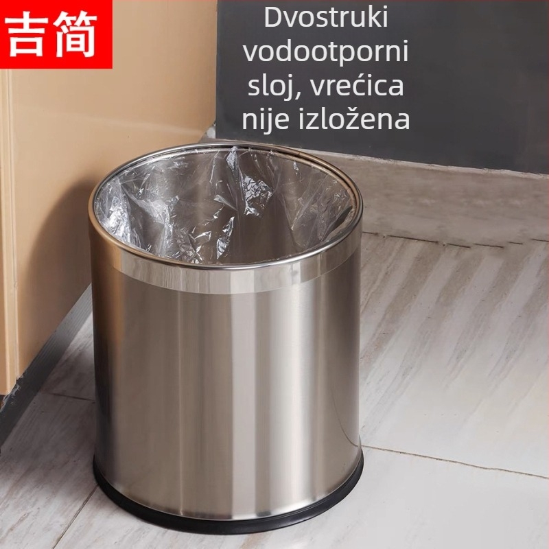 Kanta od nehrđajućeg čelika bez poklopca, velikog kapaciteta, za kuhinju, kupaonicu i ured