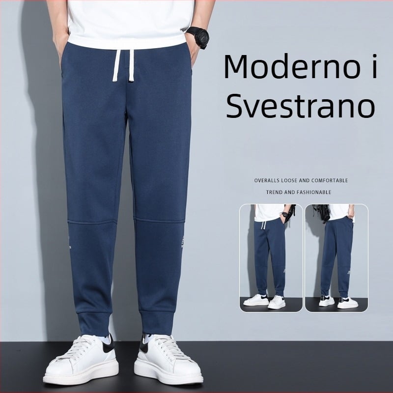 Muške slim-fit jogger hlače za proljeće-ljeto, casual sportske hlače s remenom