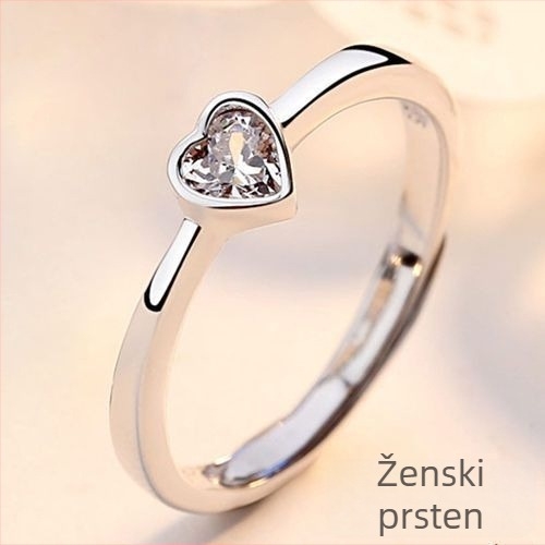 Par prstena sa srcem za muškarce i žene, unisex, minimalistički modni prstenovi za Valentinovo