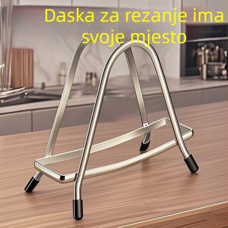 Stalak od nehrđajućeg čelika za poklopce posuda i daste za rezanje – višenamjenski organizator radne površine