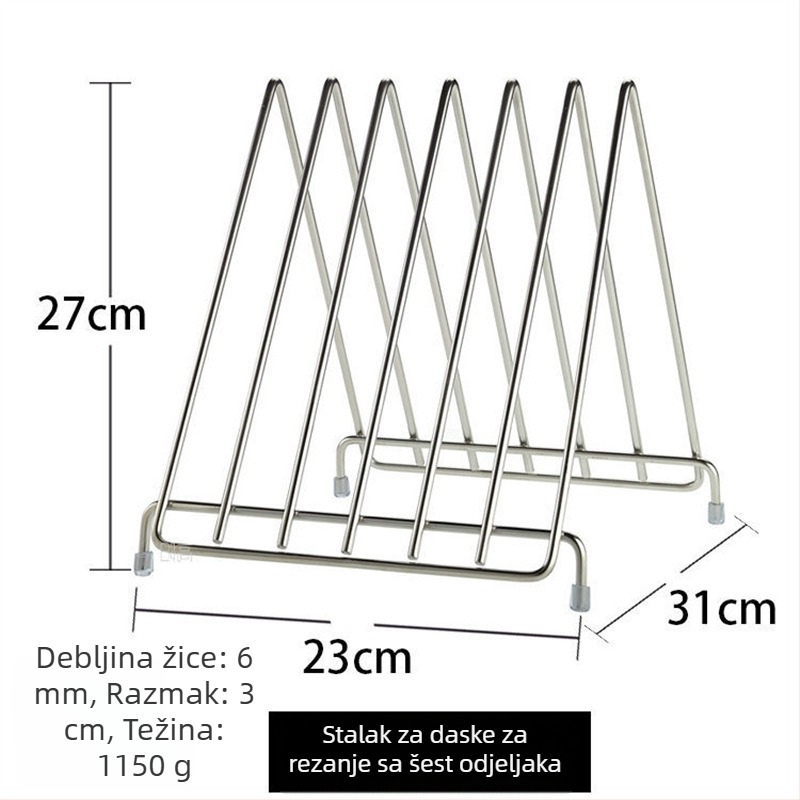 Držač dasaka za rezanje od nehrđajućeg čelika, ojačan dizajn, kuhinjski organizator na radnoj površini, moderan minimalistički stil