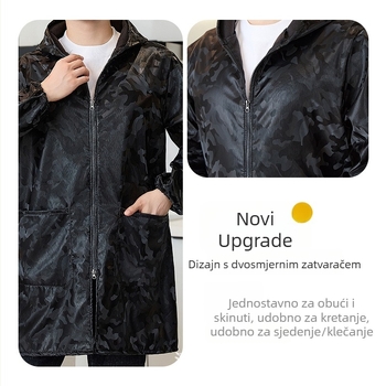 PU mekana koža vodootporna zaštitna jakna s fleece unutrašnjosti, otporna na mrlje i ulje, kamuflažni dizajn za jesen/zimu, unisex
