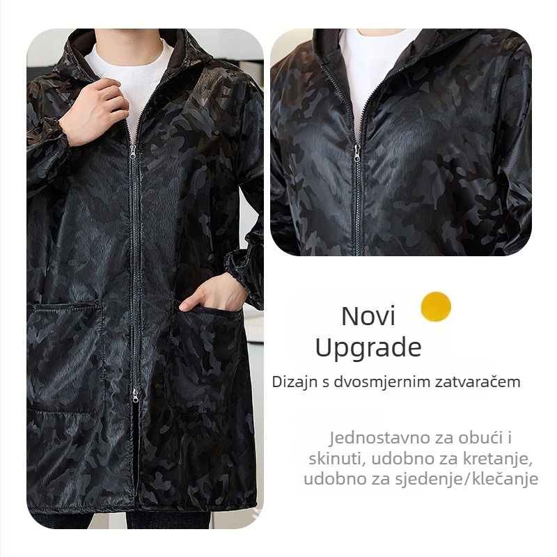 PU mekana koža vodootporna zaštitna jakna s fleece unutrašnjosti, otporna na mrlje i ulje, kamuflažni dizajn za jesen/zimu, unisex
