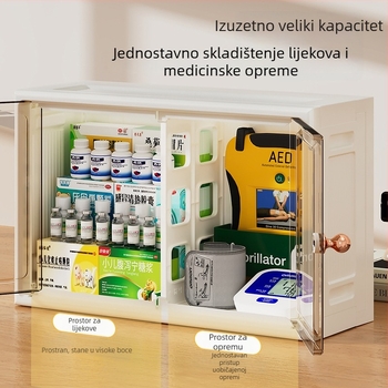 Zidni ormar za lijekove s velikim kapacitetom, za kućnu uporabu