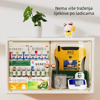 Zidni ormar za lijekove s velikim kapacitetom, za kućnu uporabu