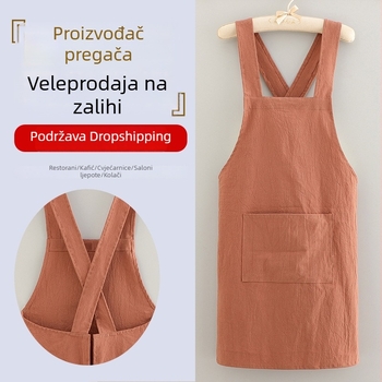 Pamukasta kuhinjska pregača bez rukava, vodoodbojna i otporna na masnoće, s mogućnošću prilagodbe logotipa