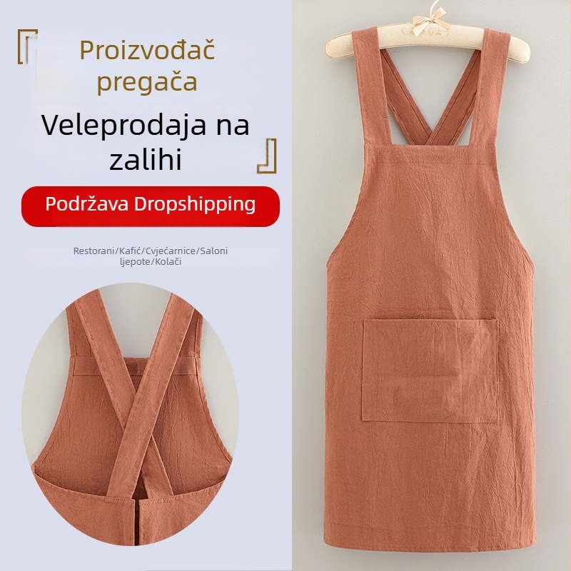 Pamukasta kuhinjska pregača bez rukava, vodoodbojna i otporna na masnoće, s mogućnošću prilagodbe logotipa