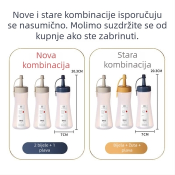 Set od 3 posudice za istiskivanje: umak od rajčice i džem, kuhinjski set za ulje i začine