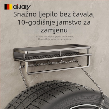 Kuhinjski zidni držač za začine, višenamjenski, bez bušenja, organizator soli i začina