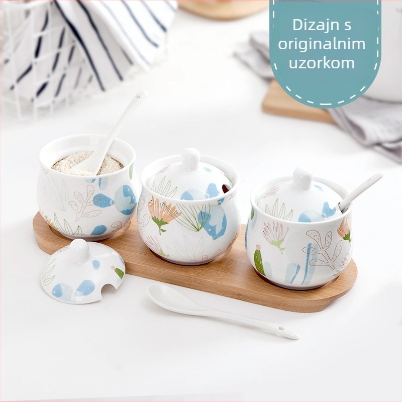 Nordijski keramički set posuda za začine: solnica i posude za začine