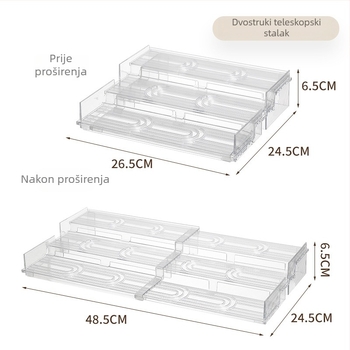 Akrilna kuhinjska stuba za bočice začinskih i parfema, kozmetički organizator na stolu, teleskopski dizajn, lagani luksuz