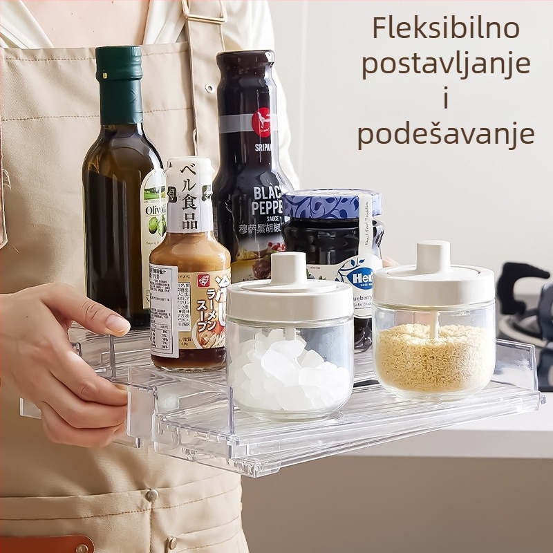Akrilna kuhinjska stuba za bočice začinskih i parfema, kozmetički organizator na stolu, teleskopski dizajn, lagani luksuz