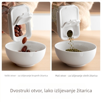 Zatvoren spremnik za suhe žitarice, kuhinjski otporan na vlagu, kvadratnog oblika, 1–2 L