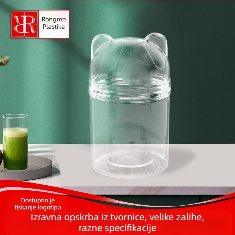 Proziran poklopac za PET bocu s mačjim ušima, prehrambena kvaliteta, debeo brtveni prsten, za posude sa sušenim šljivama