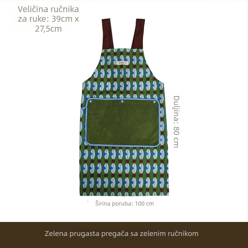 Vintage kuhinjska pregača za kućnu upotrebu, model 2025, dojam visoke kvalitete, mladenački stil, s ručnikom za brisanje, vodootporna