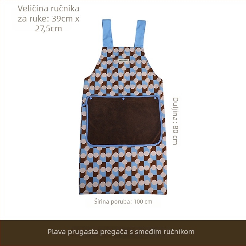 Vintage kuhinjska pregača za kućnu upotrebu, model 2025, dojam visoke kvalitete, mladenački stil, s ručnikom za brisanje, vodootporna