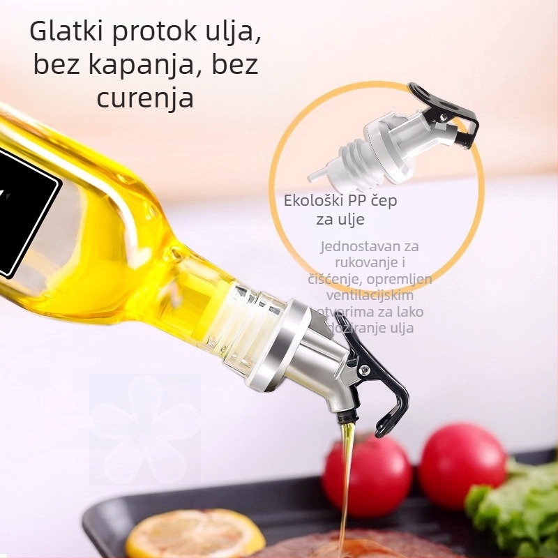 Kockasta staklena boca za ulje sa zaptivnim čepom, pogodna za sojin sos i ocat, 500 ml