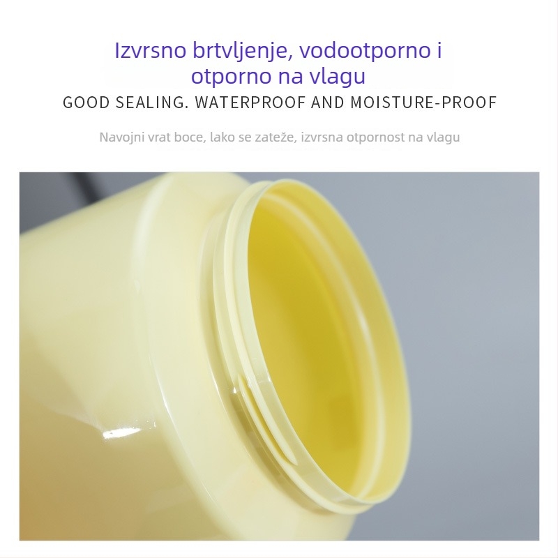Velika plastična PET posuda za proteinski prah, zobene pahuljice i orašaste plodove, prehrambene kvalitete, s navojnim poklopcem